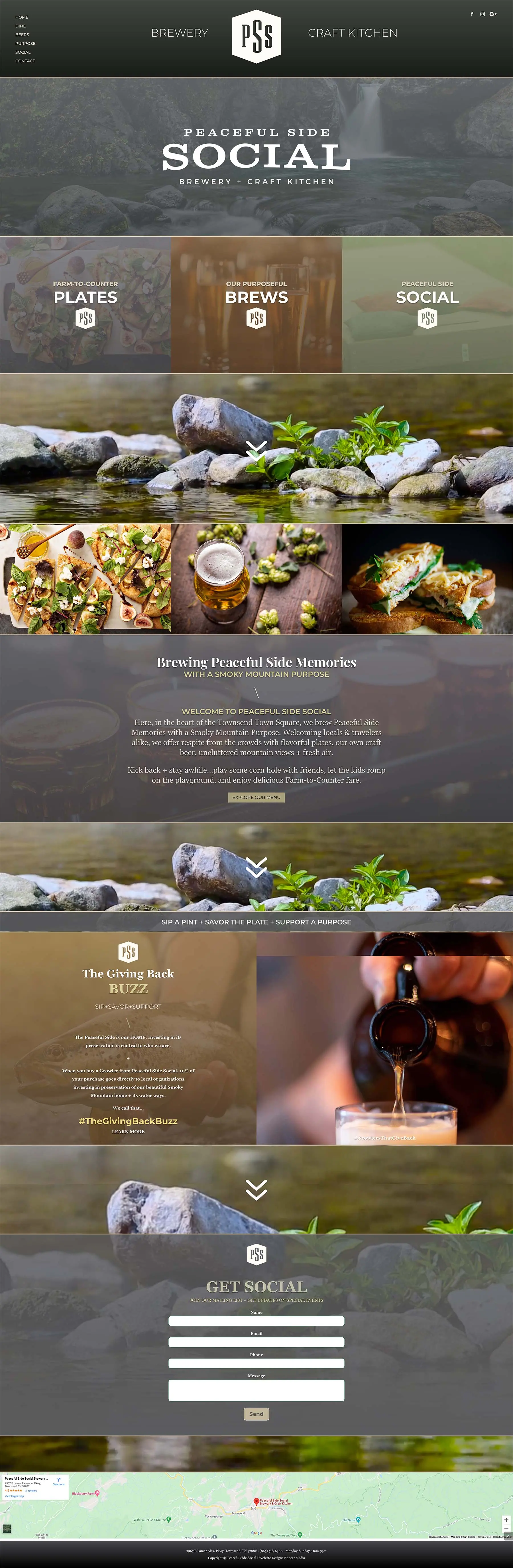 Peaceful Side Social homepage screenshot