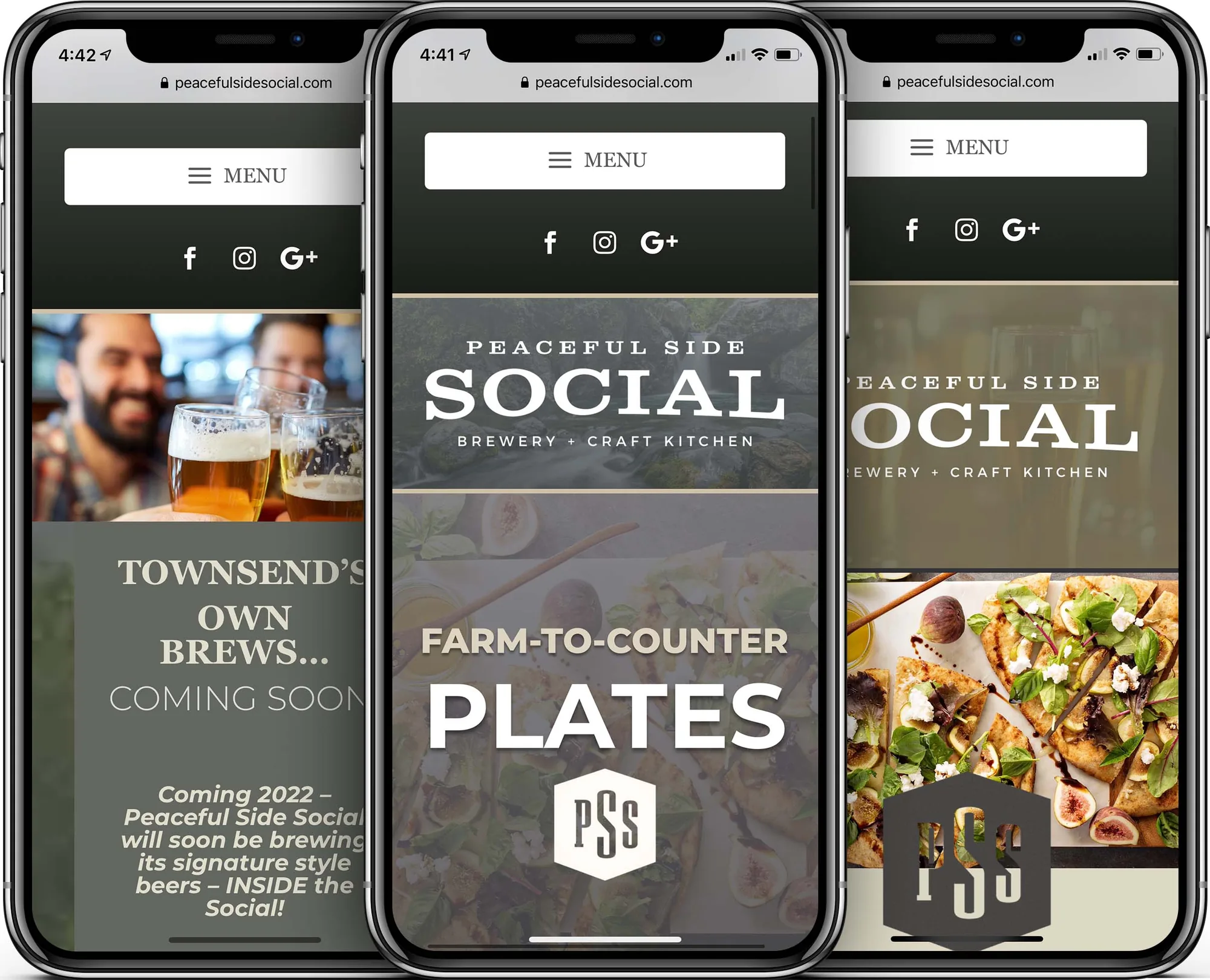 Peaceful Side Social mobile-friendly website design