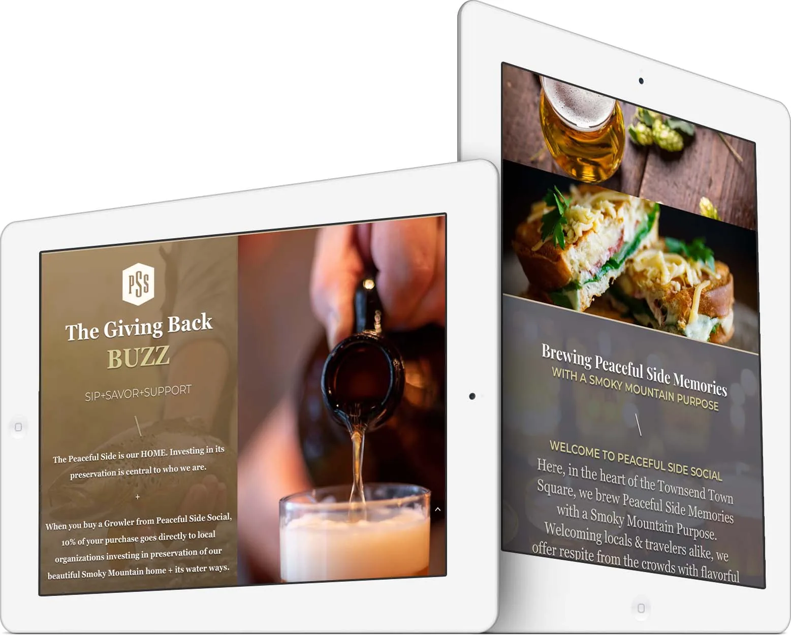 Peaceful Side Social responsive website design across devices