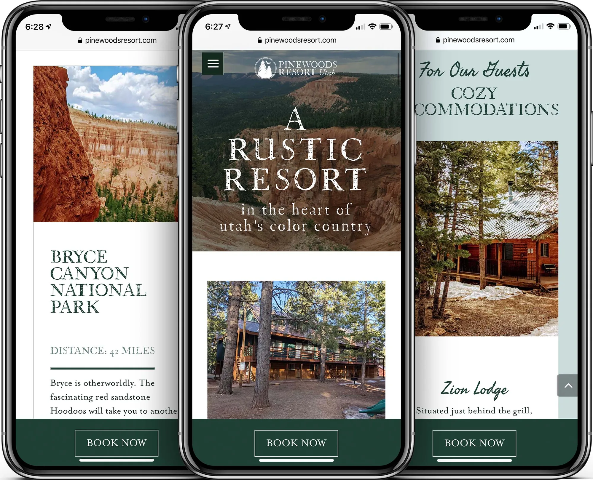 Pinewoods Resort mobile-friendly website design