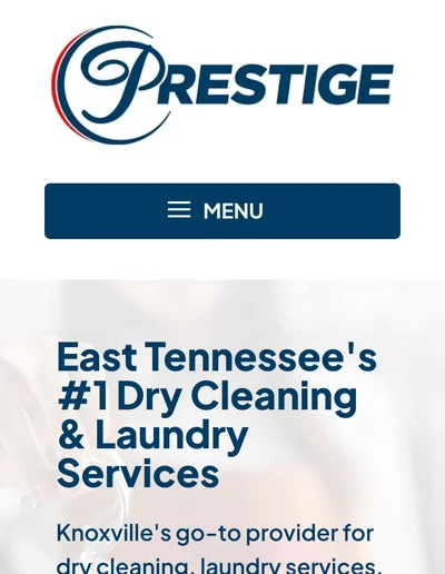 Prestige Cleaners mobile-friendly web design