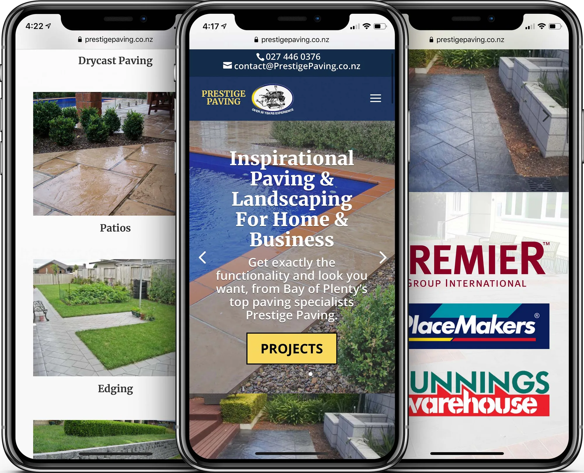 Prestige Paving of New Zealand mobile-friendly website design