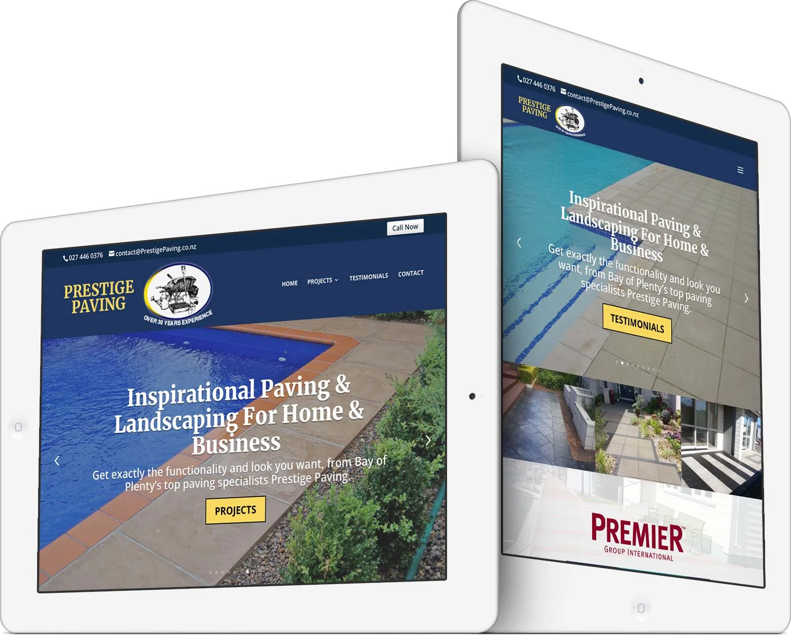 Prestige Paving of New Zealand responsive website design across devices