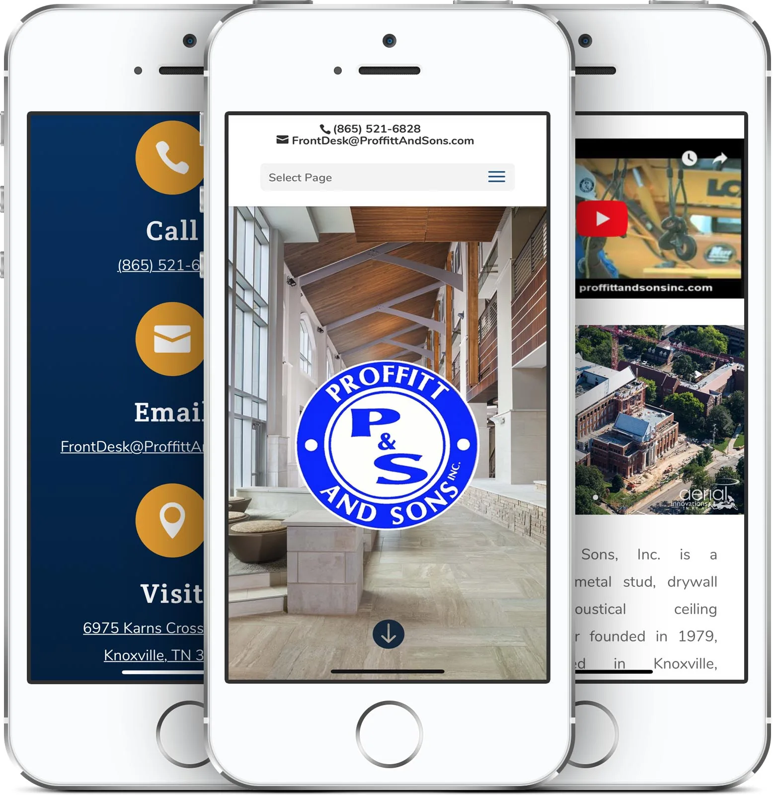 Proffitt & Sons, Inc. mobile-friendly website design