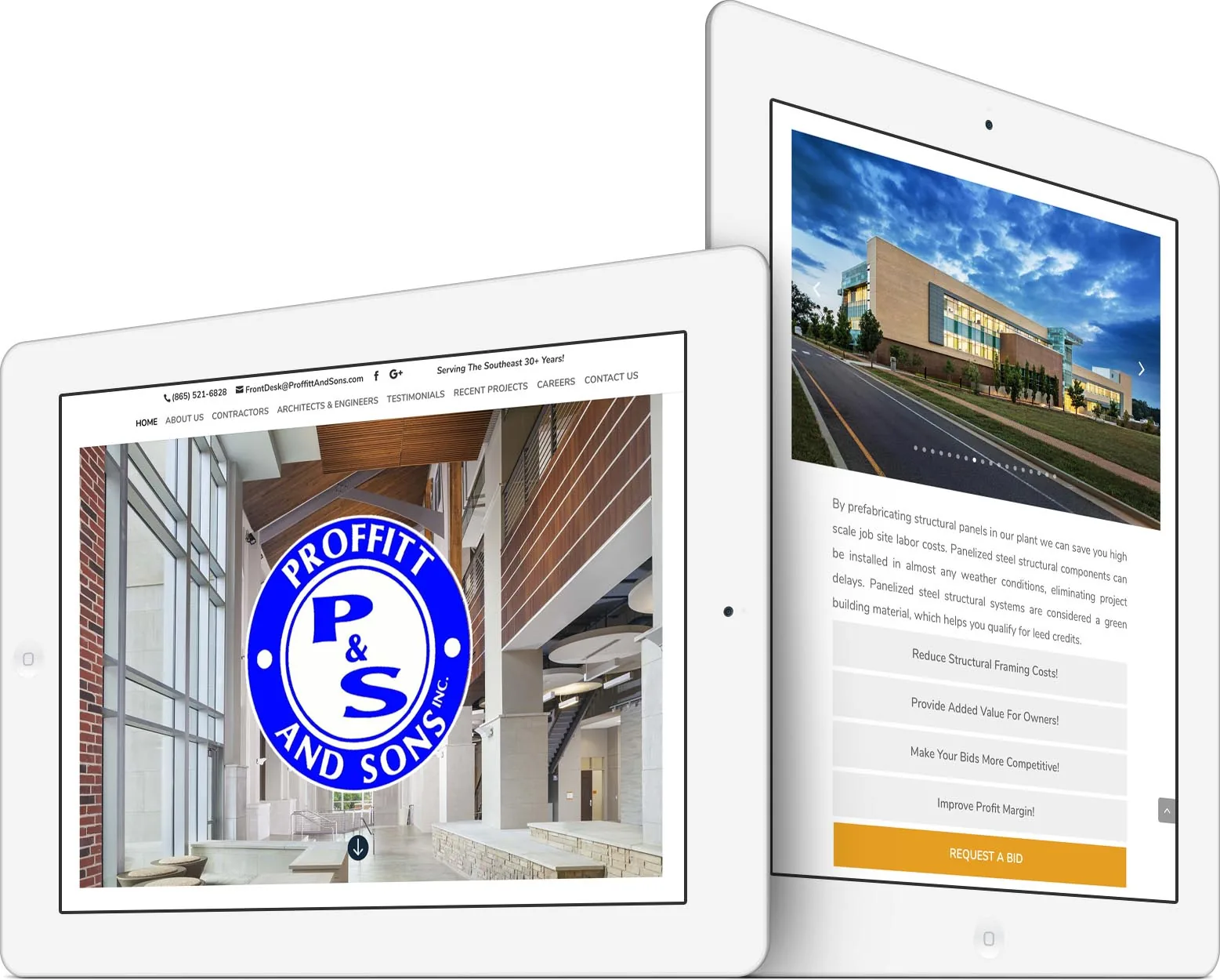 Proffitt & Sons, Inc. responsive website design across devices
