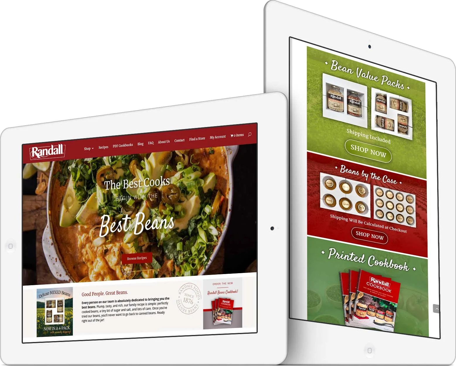 Randall Beans responsive website design across devices