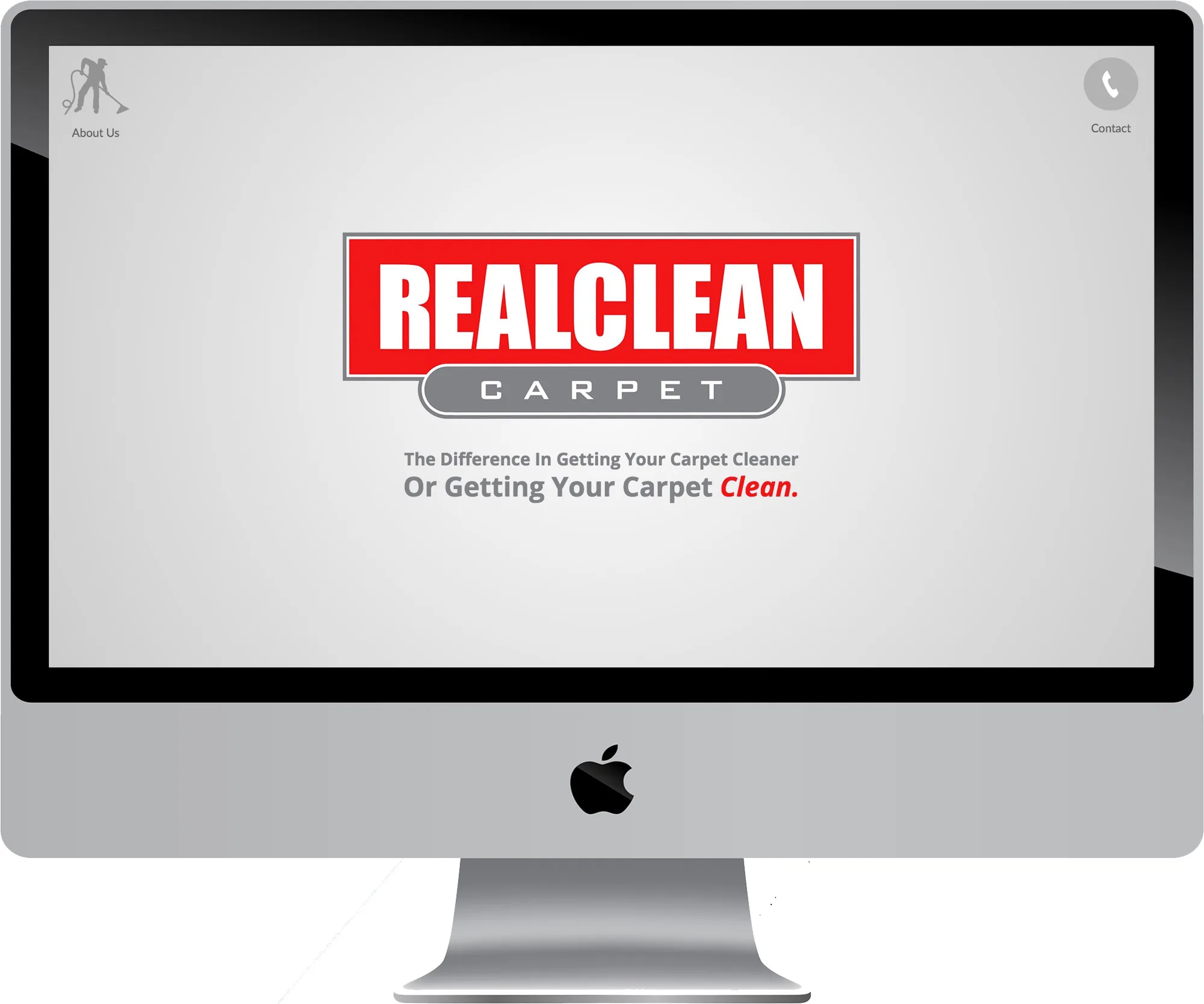 REALCLEAN Carpet website on a desktop computer