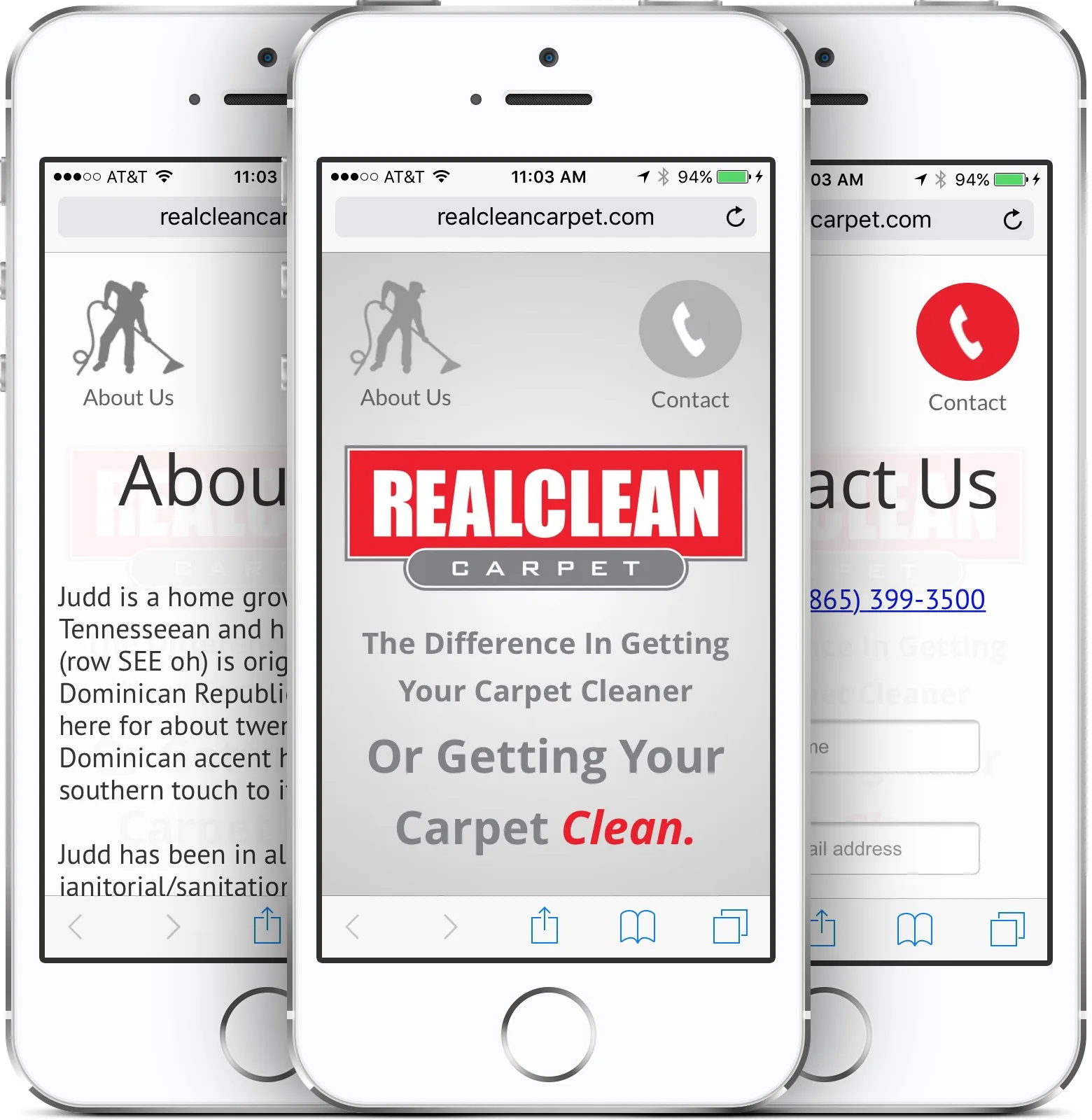 REALCLEAN Carpet mobile-friendly website design