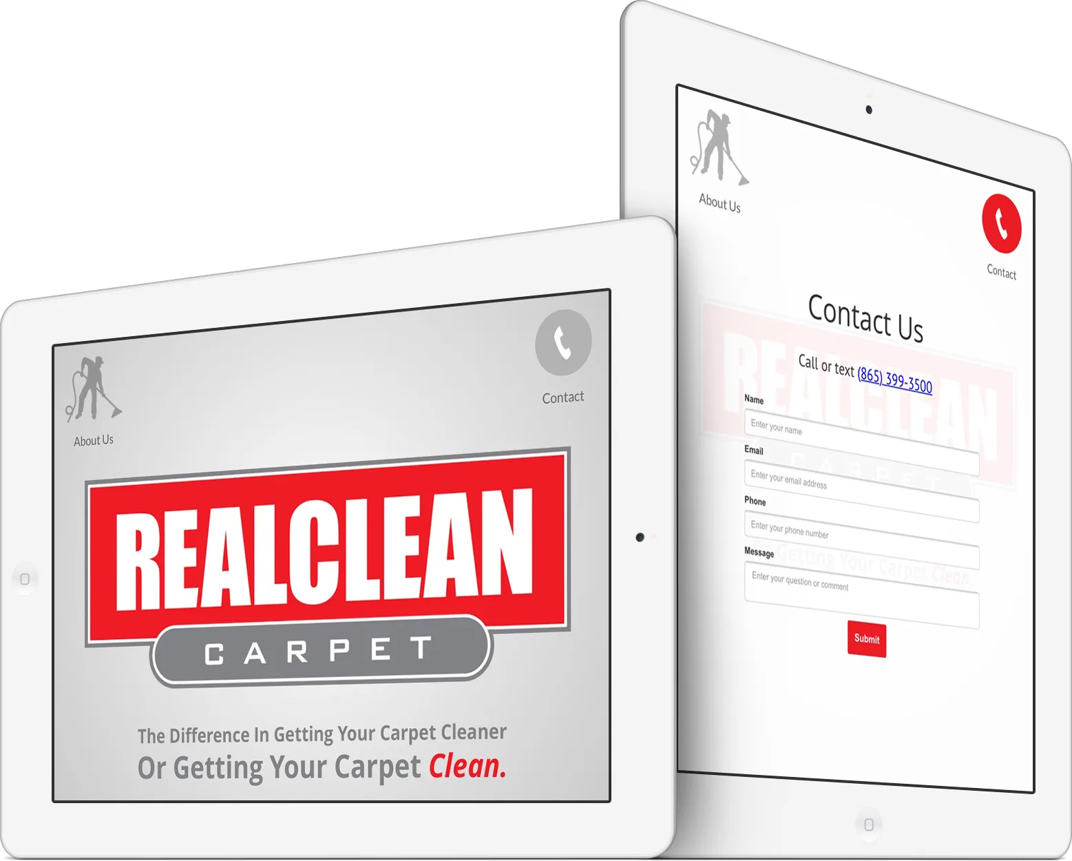 REALCLEAN Carpet responsive website design across devices