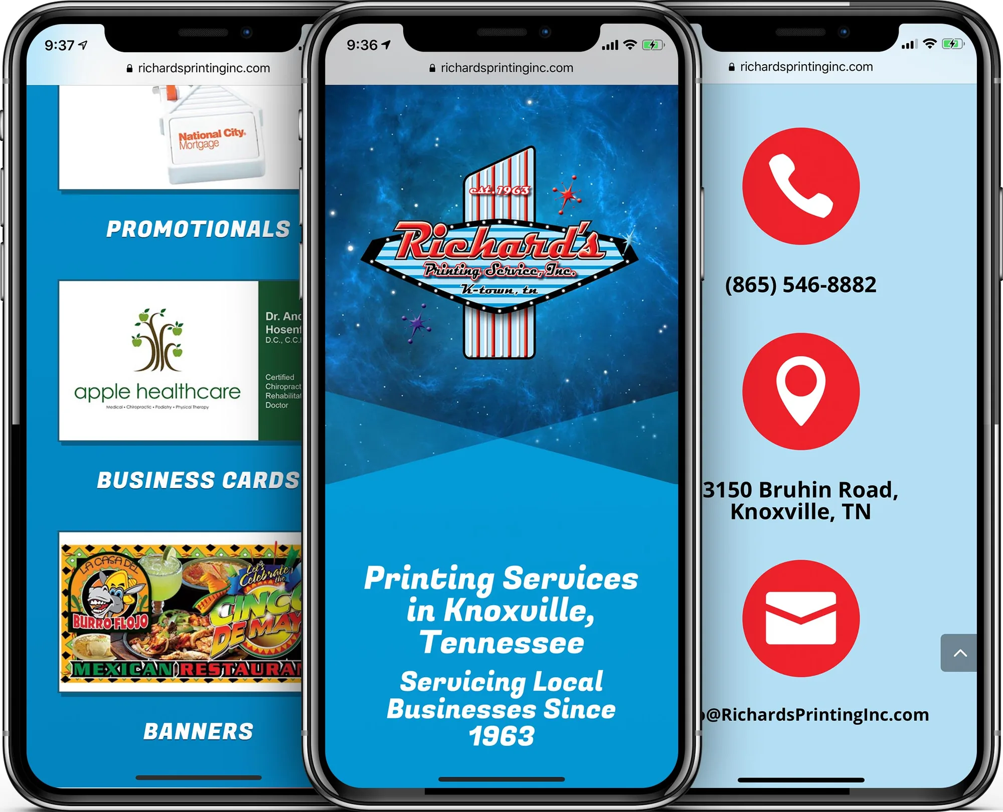 Richard’s Printing Services, Inc. mobile-friendly website design