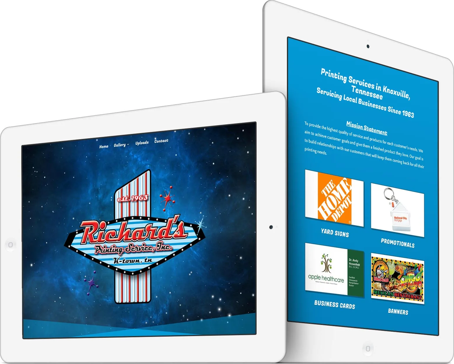 Richard’s Printing Services, Inc. responsive website design across devices