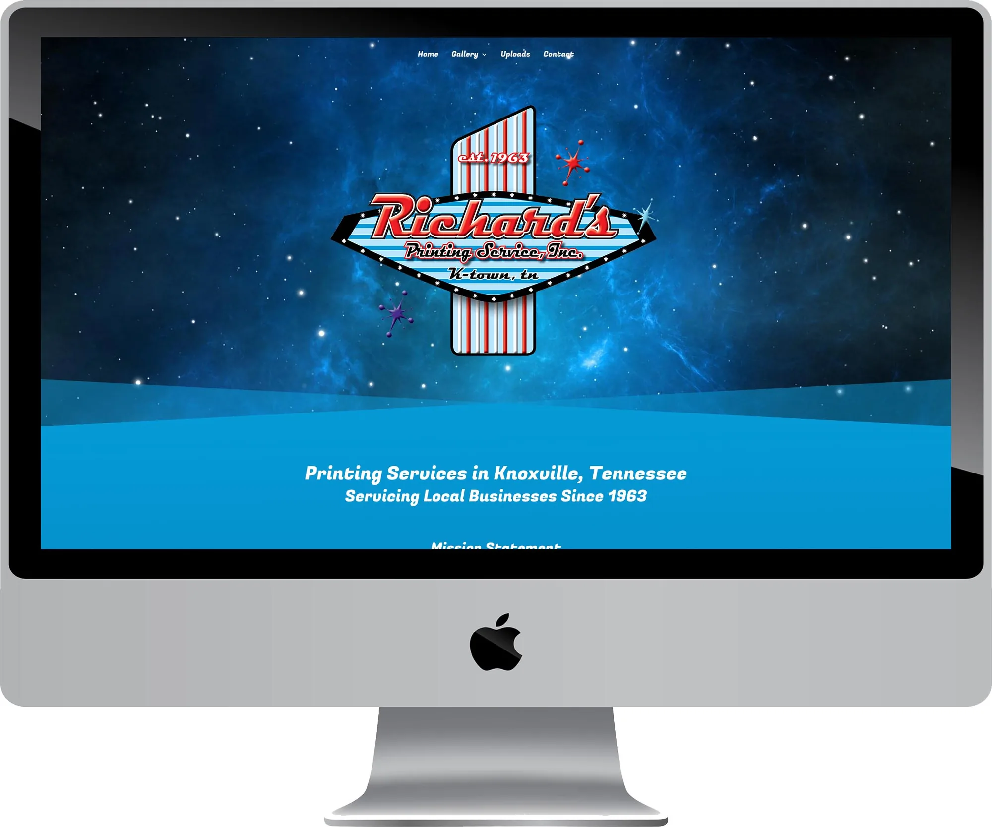 Richard’s Printing Services, Inc. website design on desktop