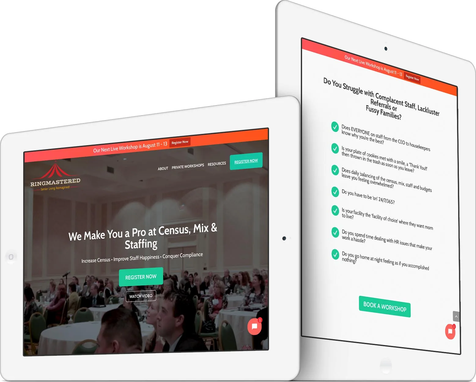 RingMastered responsive website design across devices