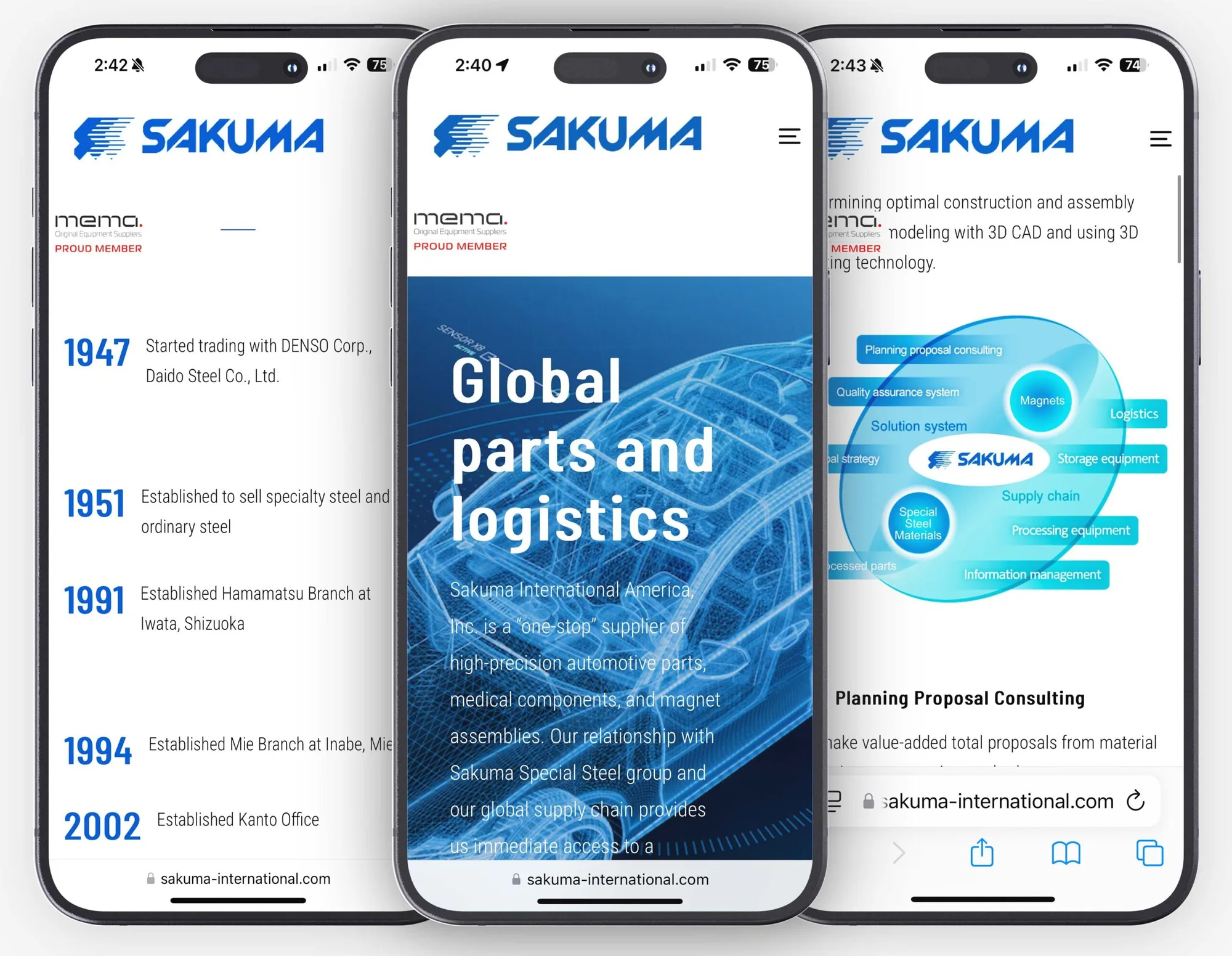 Sakuma International mobile-friendly website design