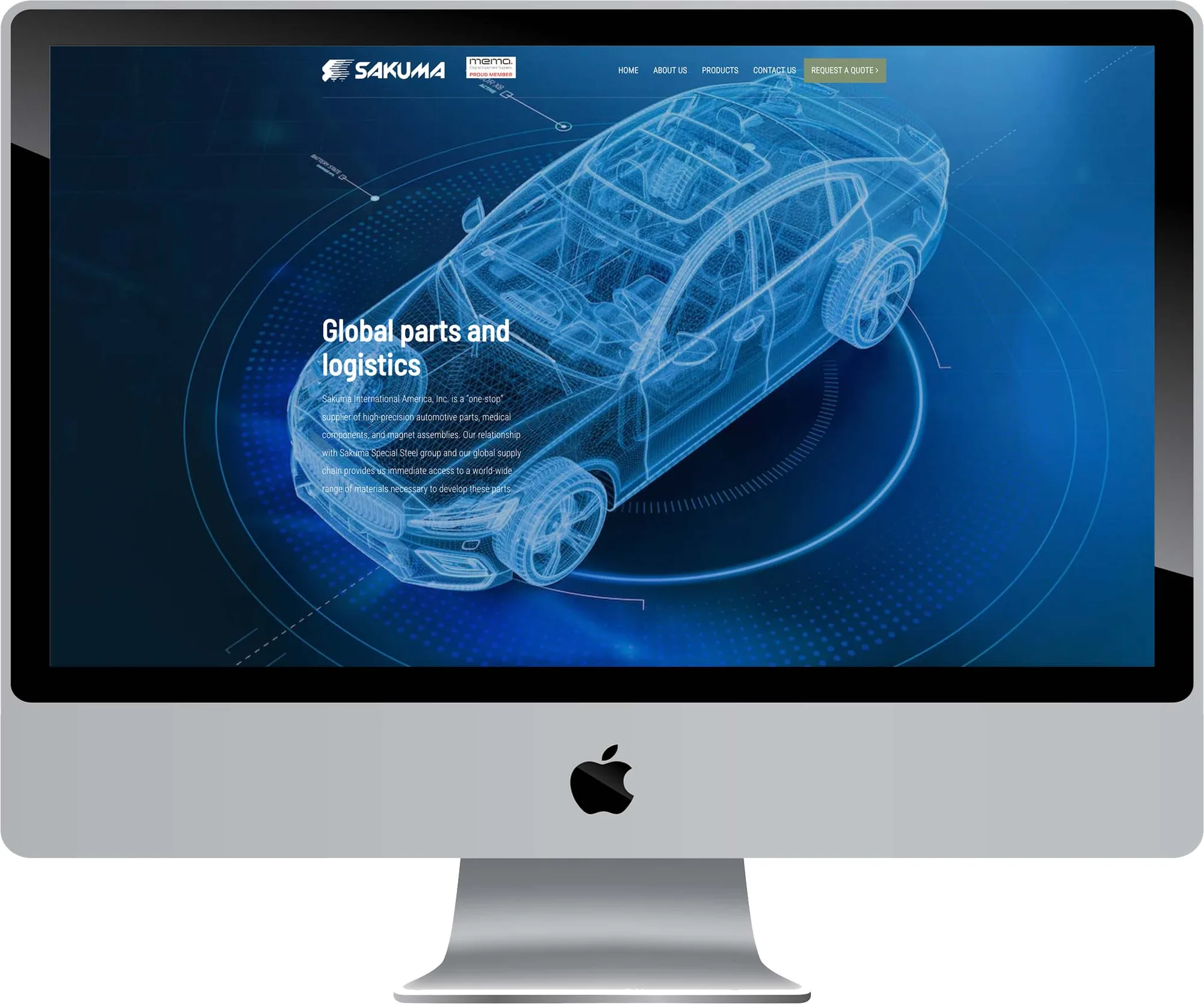 Sakuma International website design on desktop