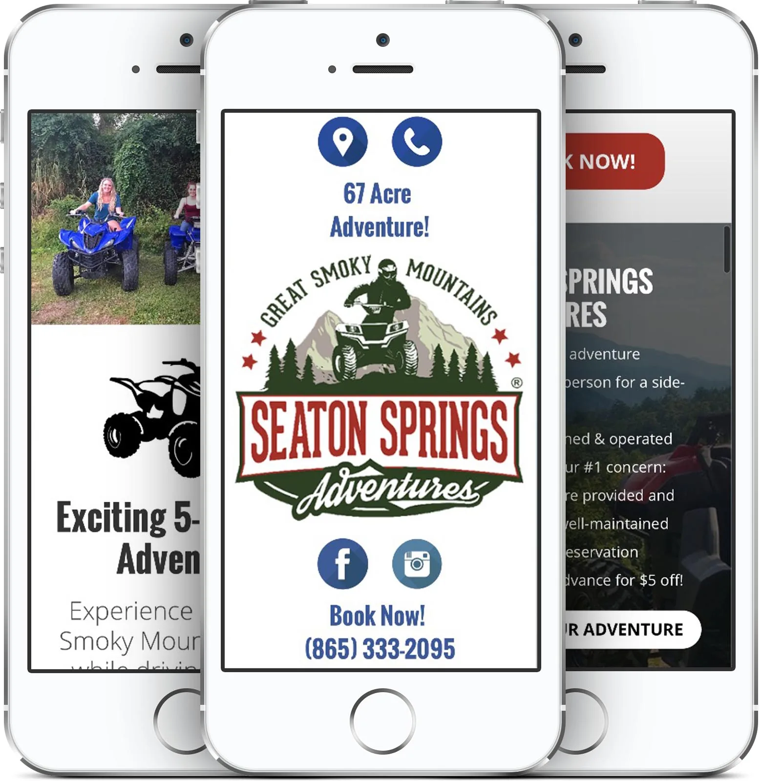 Seaton Springs Adventures mobile-friendly website design
