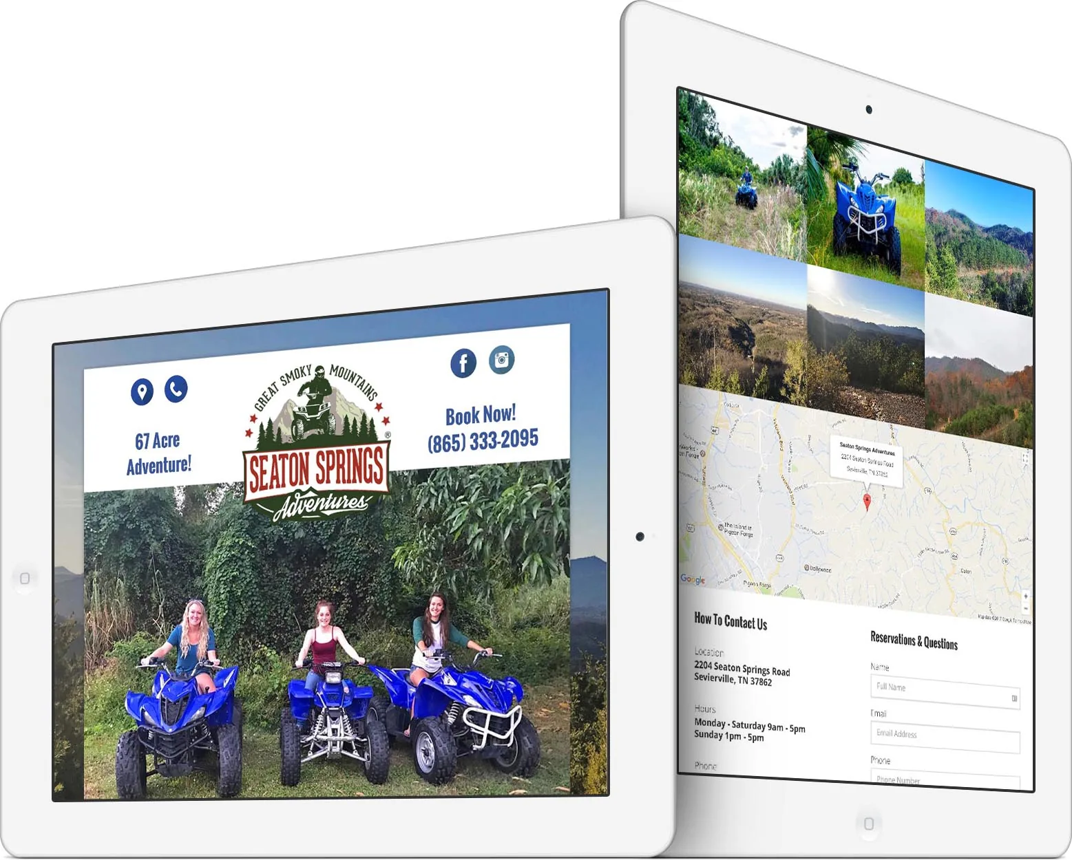 Seaton Springs Adventures responsive website design across devices