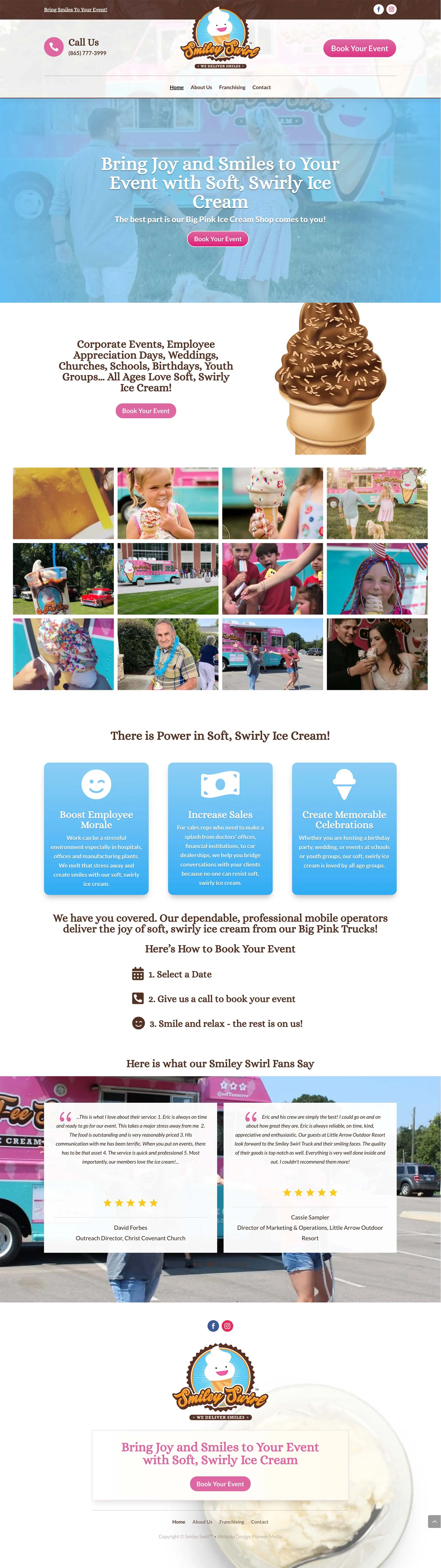 Smiley Swirl Ice Cream Truck homepage screenshot