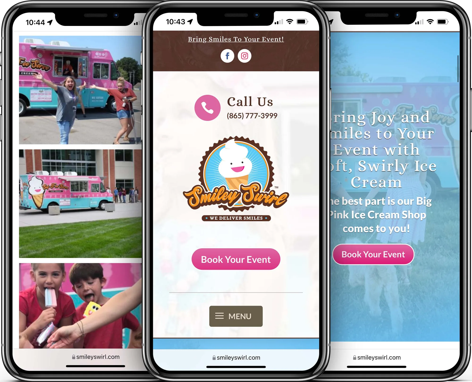 Smiley Swirl Ice Cream Truck mobile-friendly website design