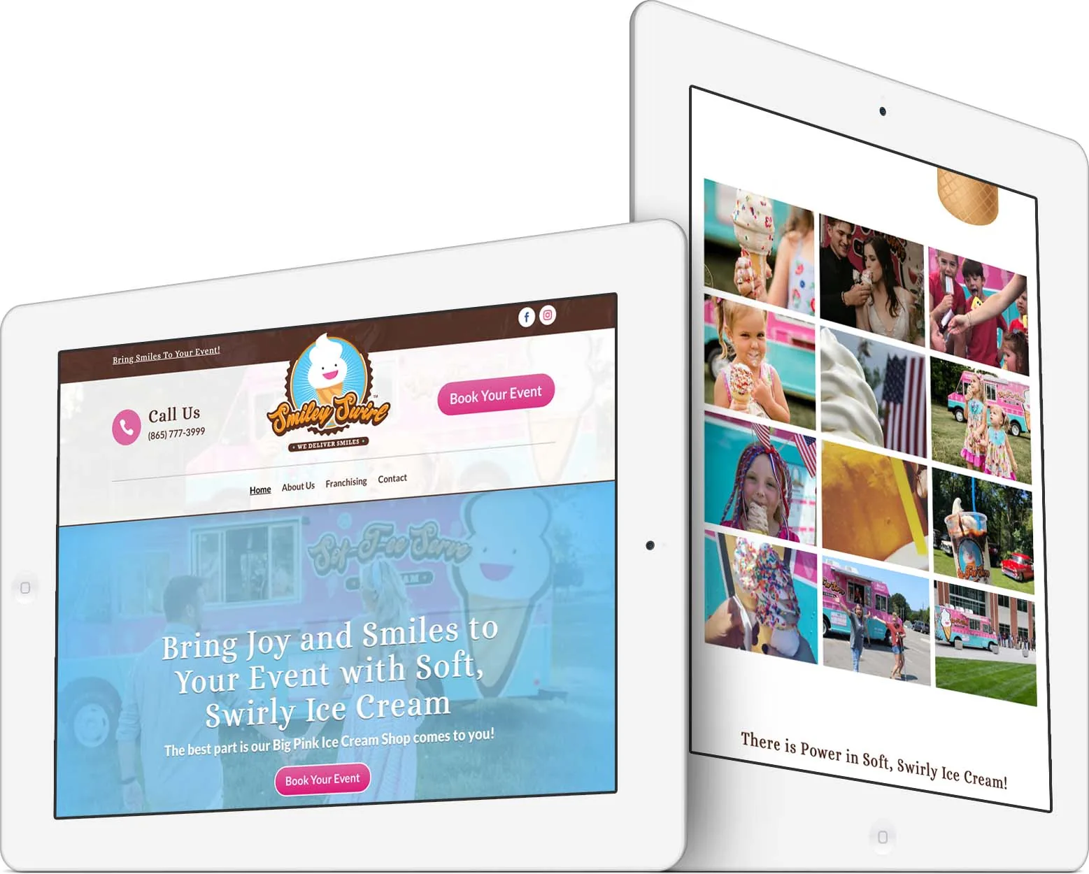 Smiley Swirl Ice Cream Truck responsive website design across devices