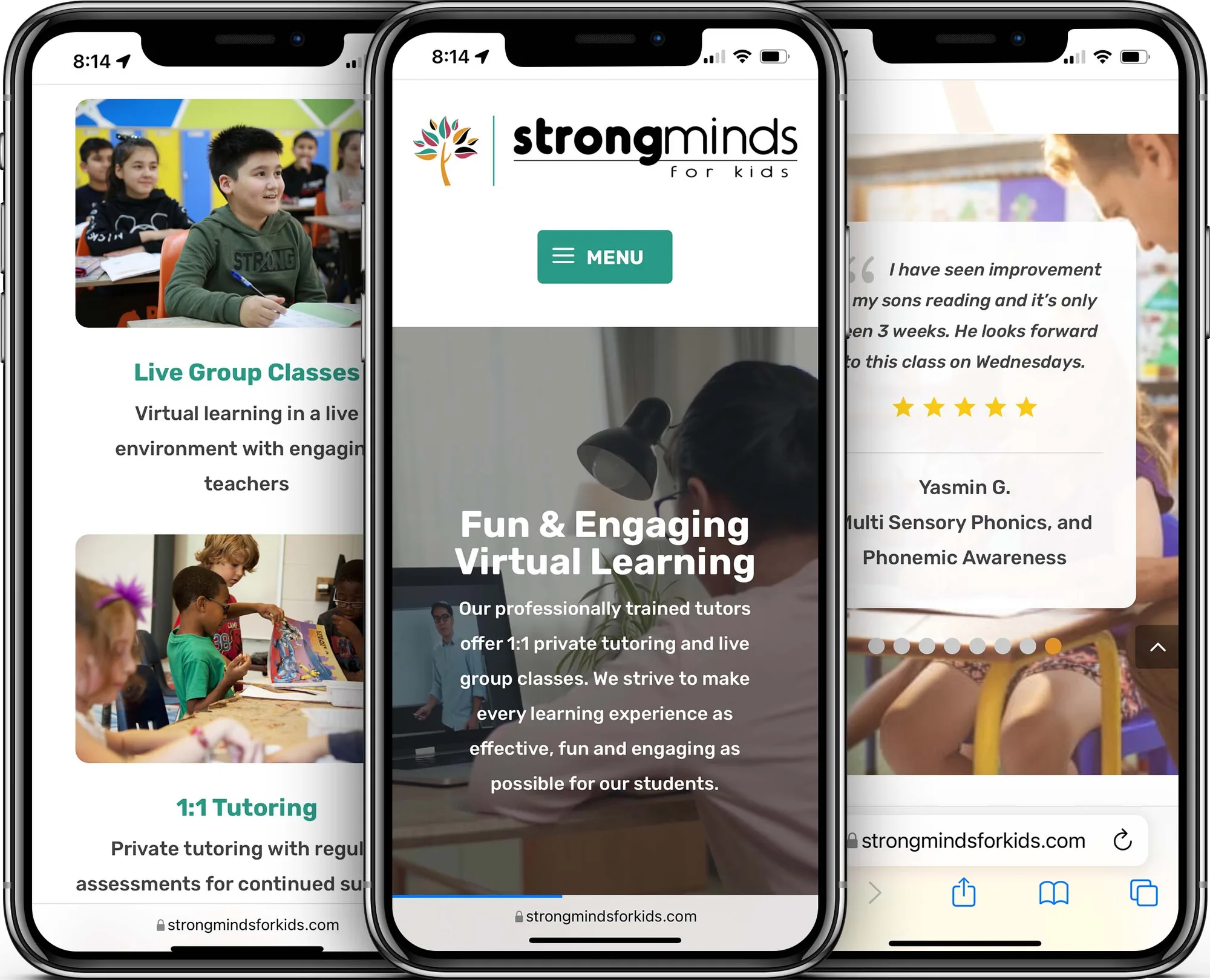 StrongMinds For Kids mobile-friendly website design