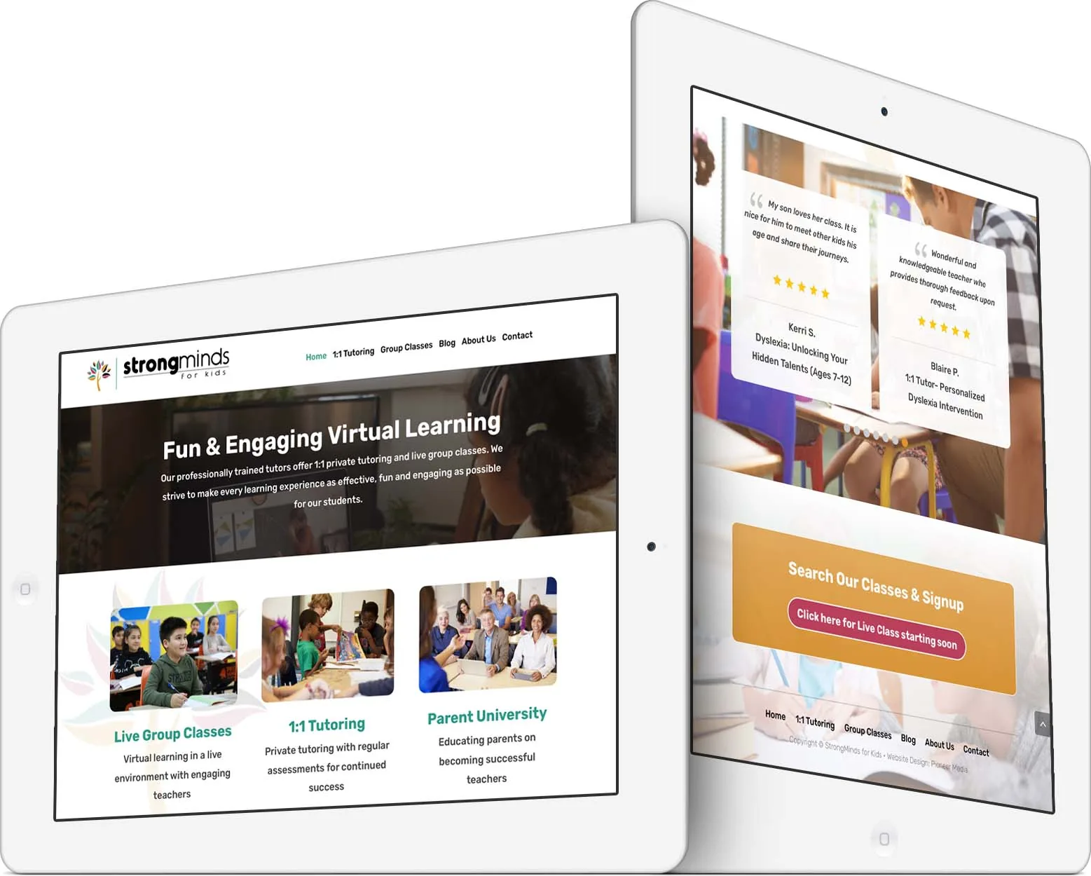 StrongMinds For Kids responsive website design across devices