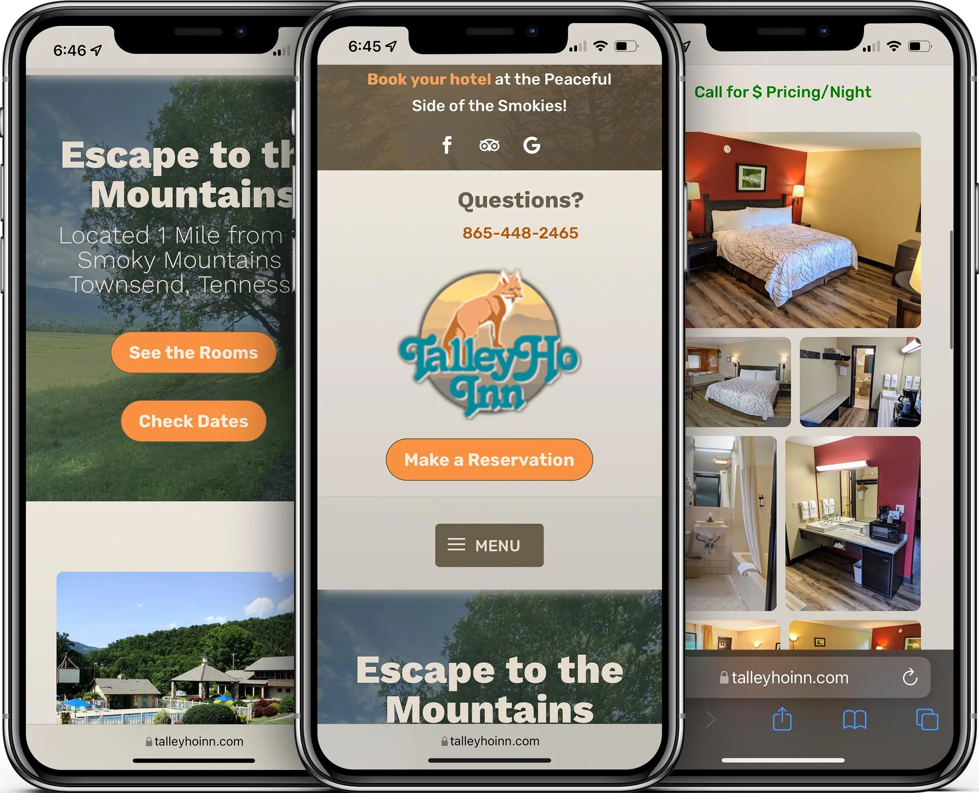 Talley Ho Inn mobile-friendly website design