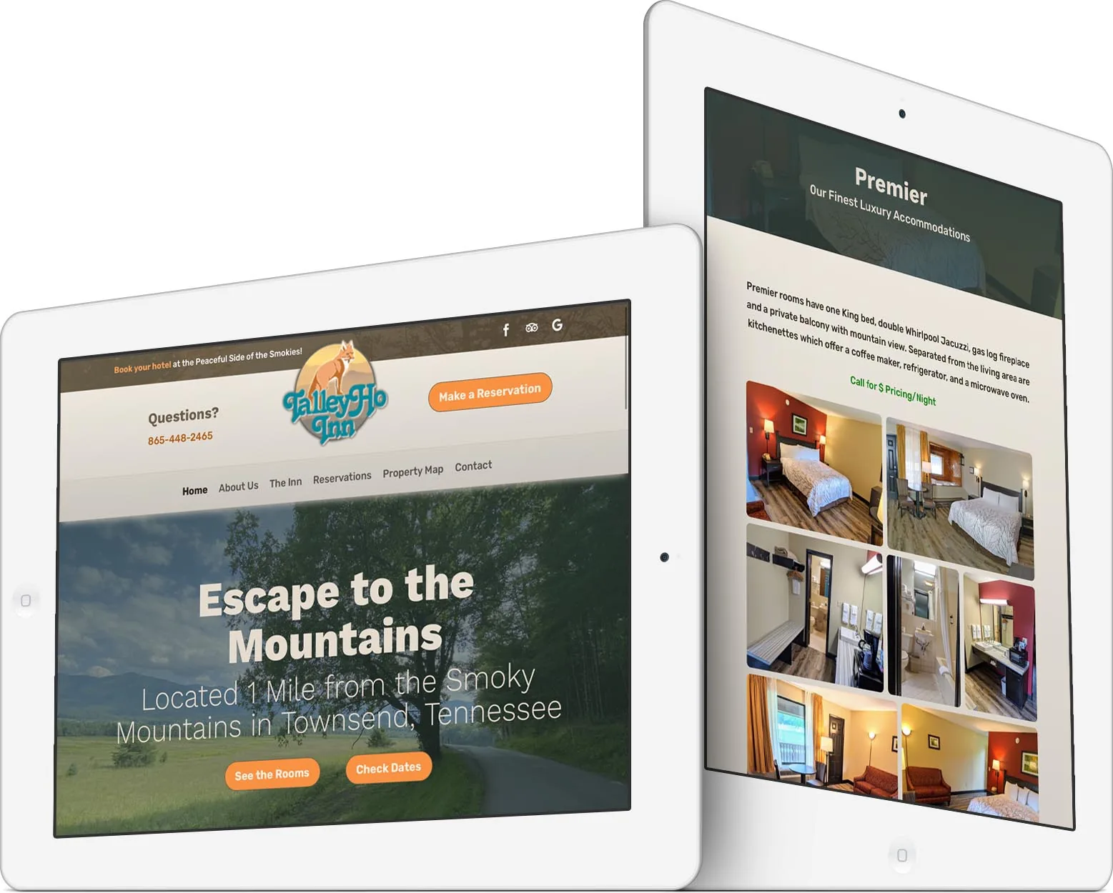 Talley Ho Inn responsive website design across devices
