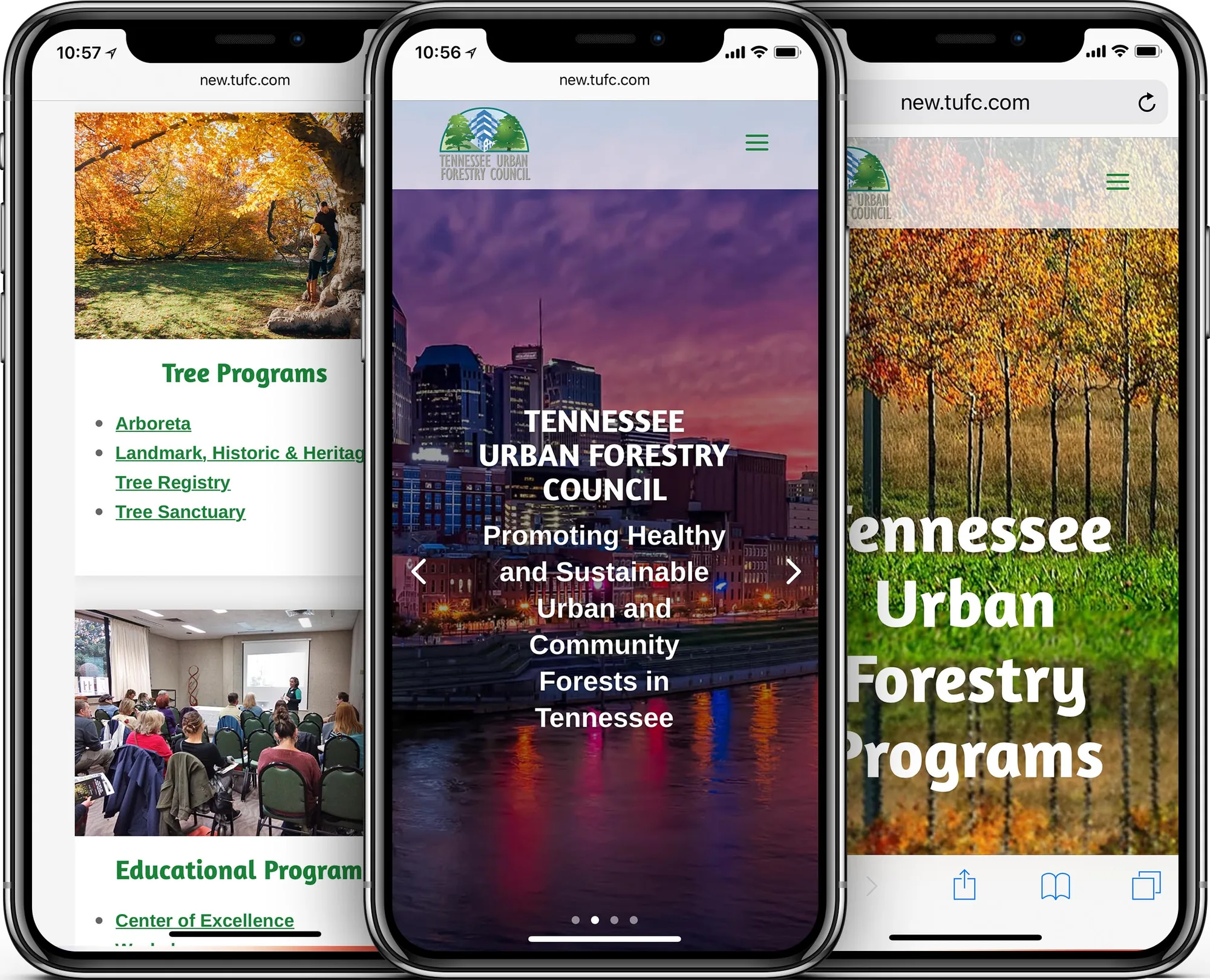 Tennessee Urban Forestry Council mobile-friendly website design