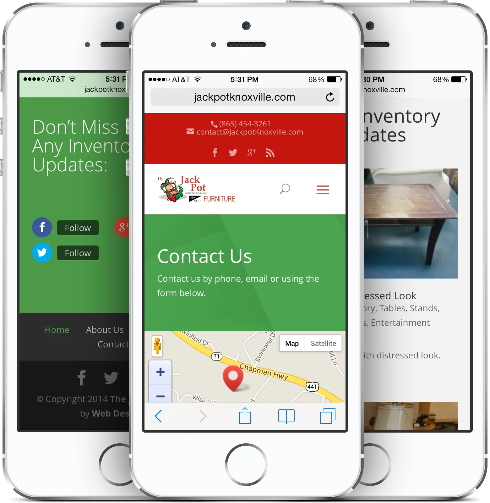 The Jackpot Antiques & Uniques mobile-friendly website design