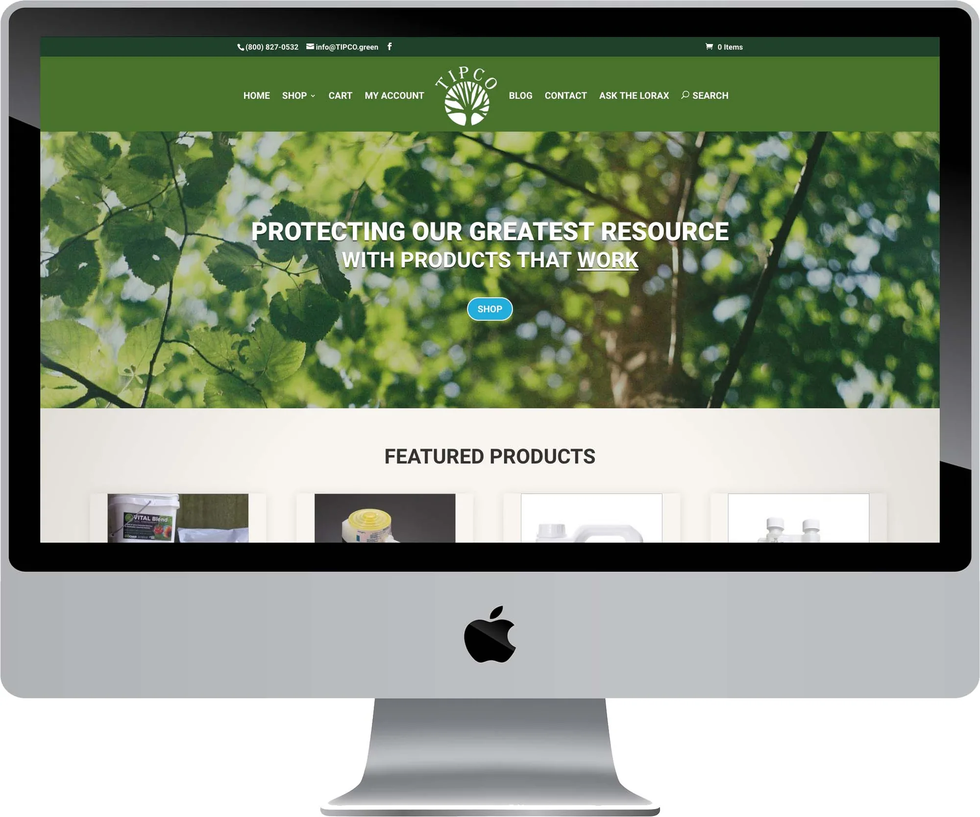 TIPCO website design on desktop