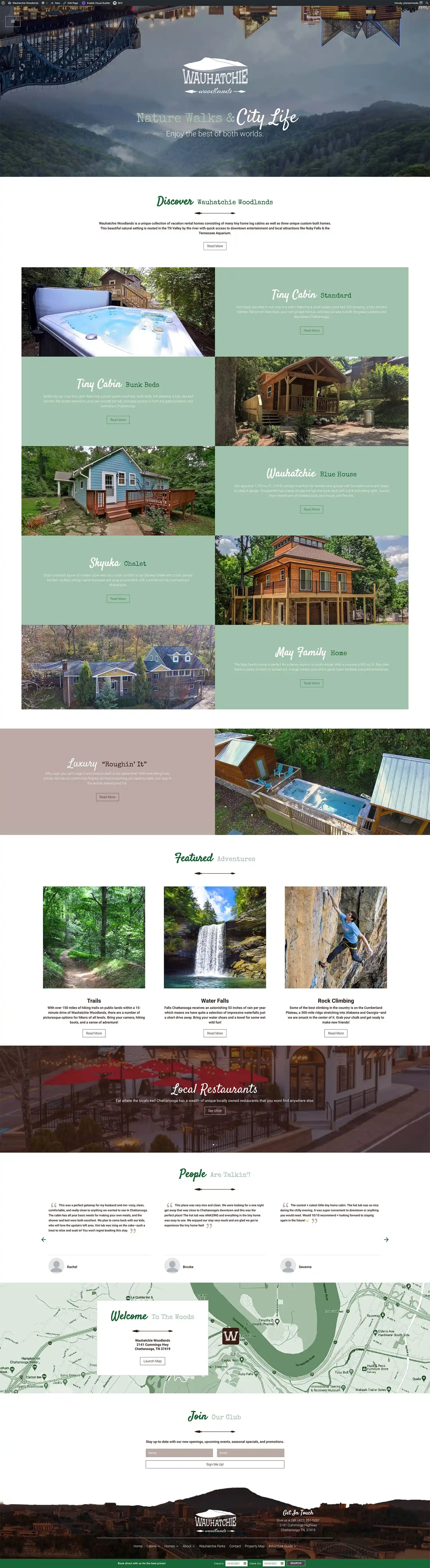 Wauhatchie Woodlands homepage screenshot
