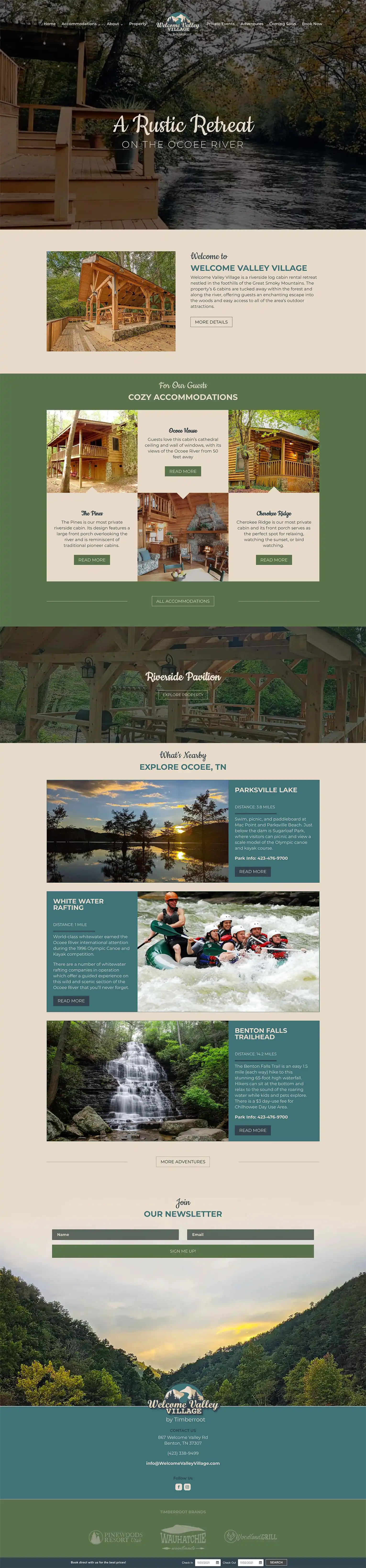 Welcome Valley Village homepage screenshot