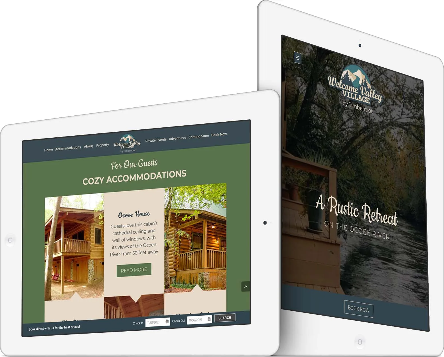 Welcome Valley Village responsive website design across devices