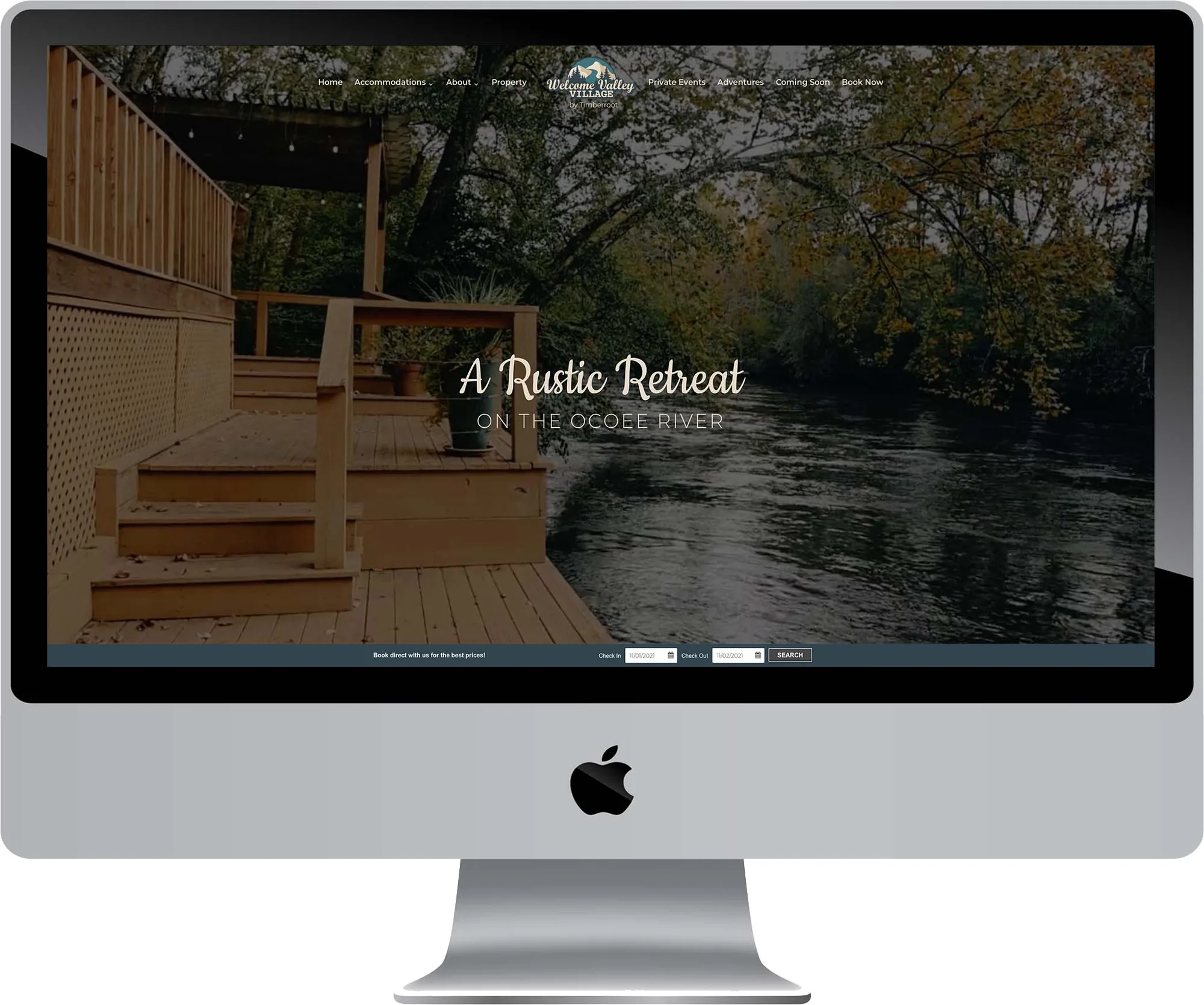 Welcome Valley Village website design on desktop