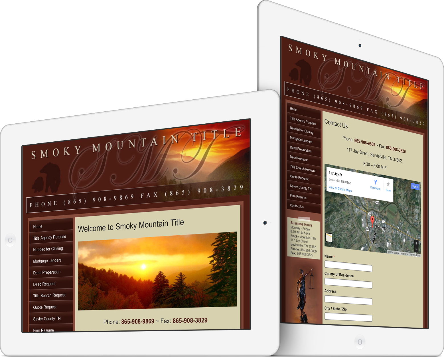 Smoky Mountain Title on an iPad