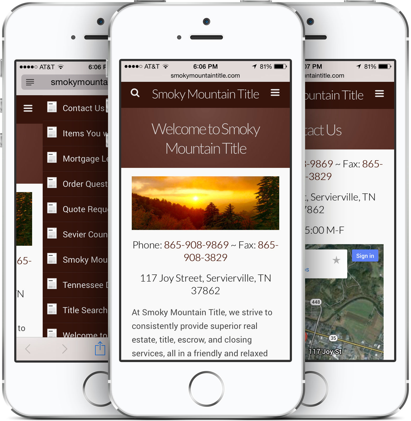 Smoky Mountain Title on an iPhone