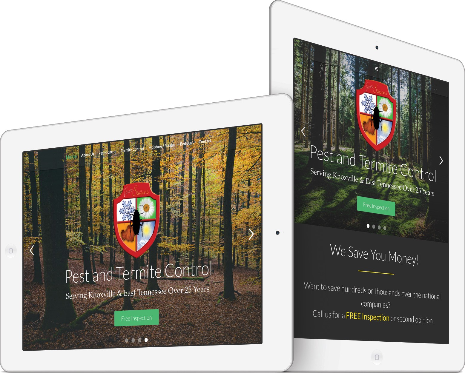 Four Seasons Pest Management on an iPad