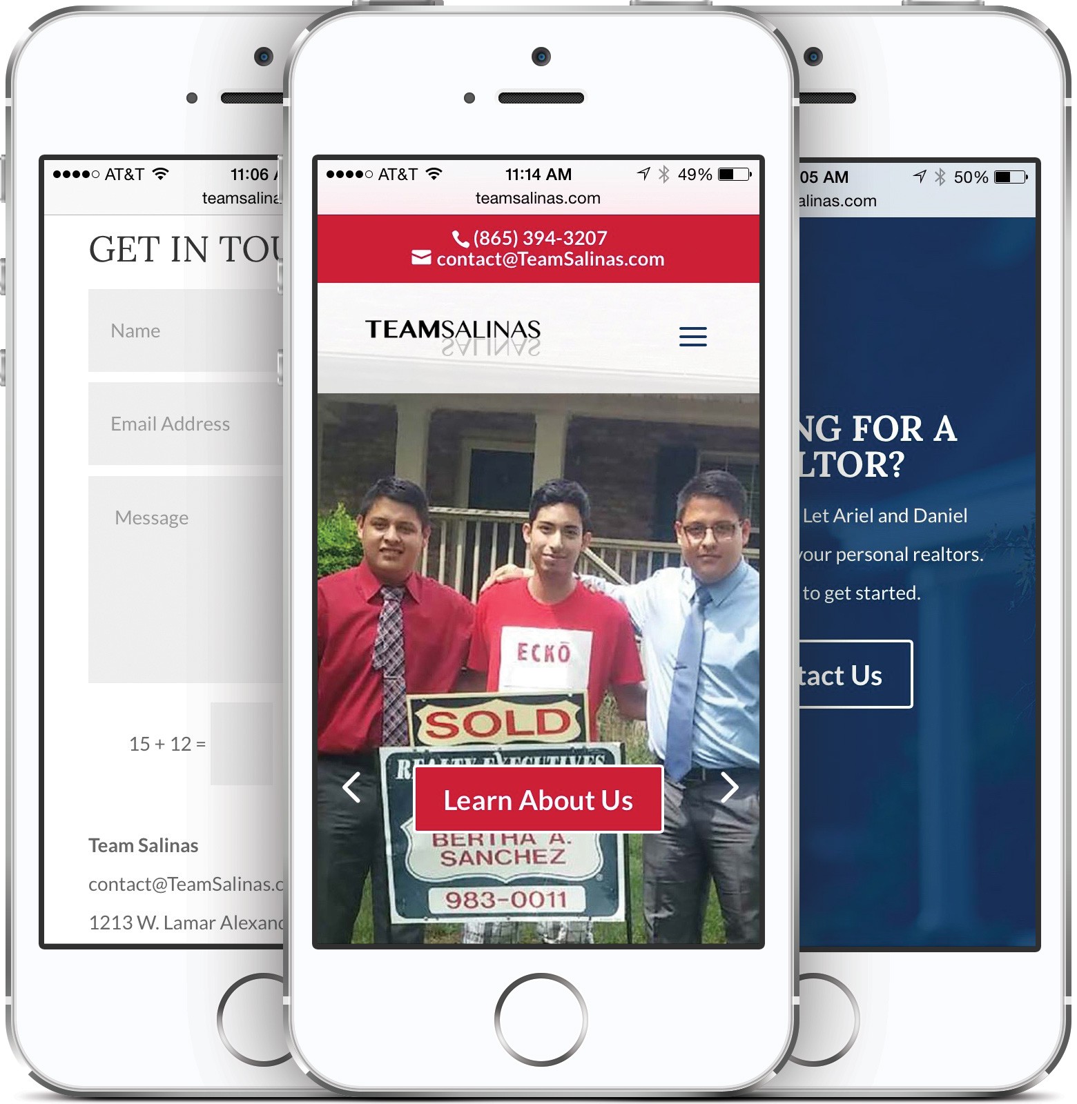 Team Salinas on an iPhone