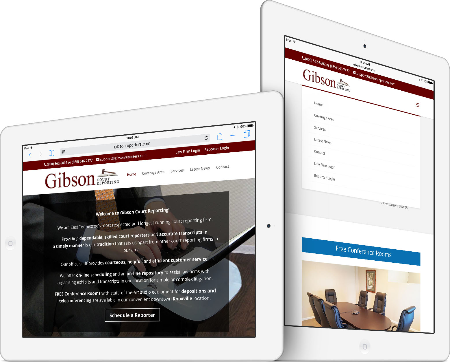 Gibson Court Reporting Responsive Web Design