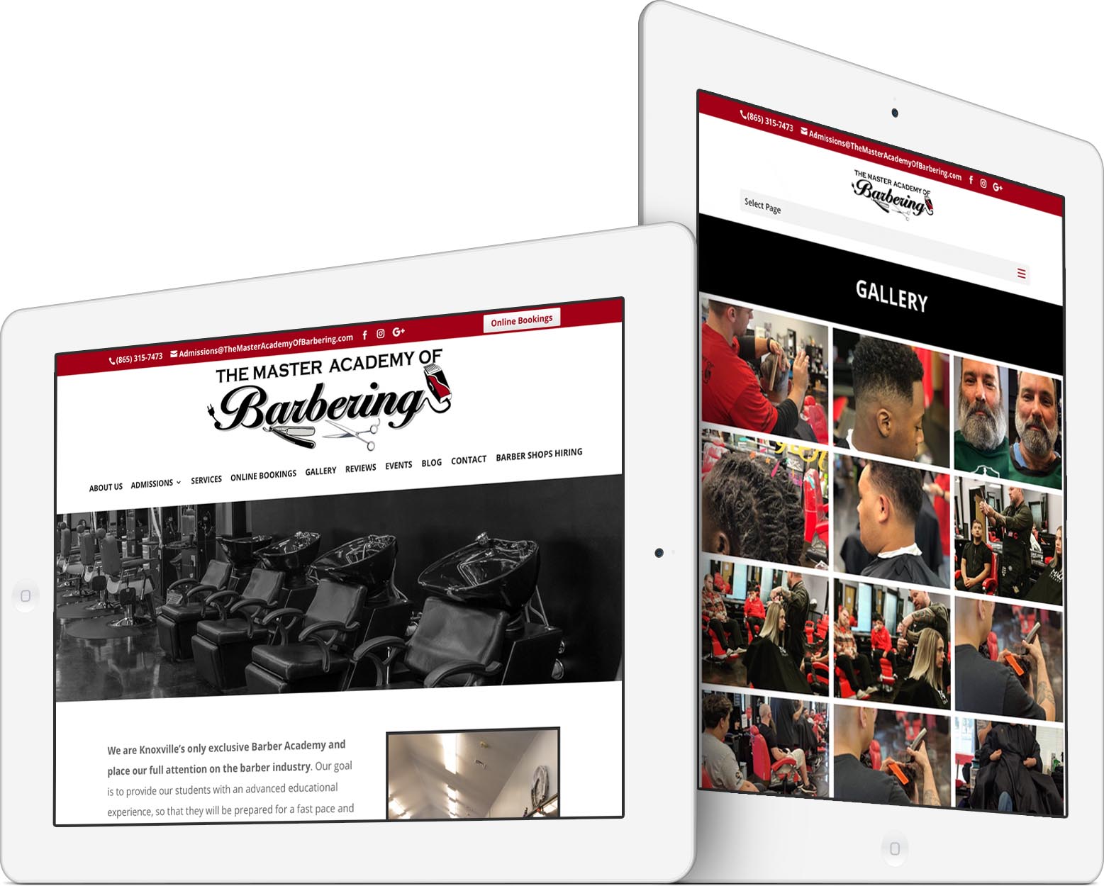 Master Academy of Barbering Responsive Web Design