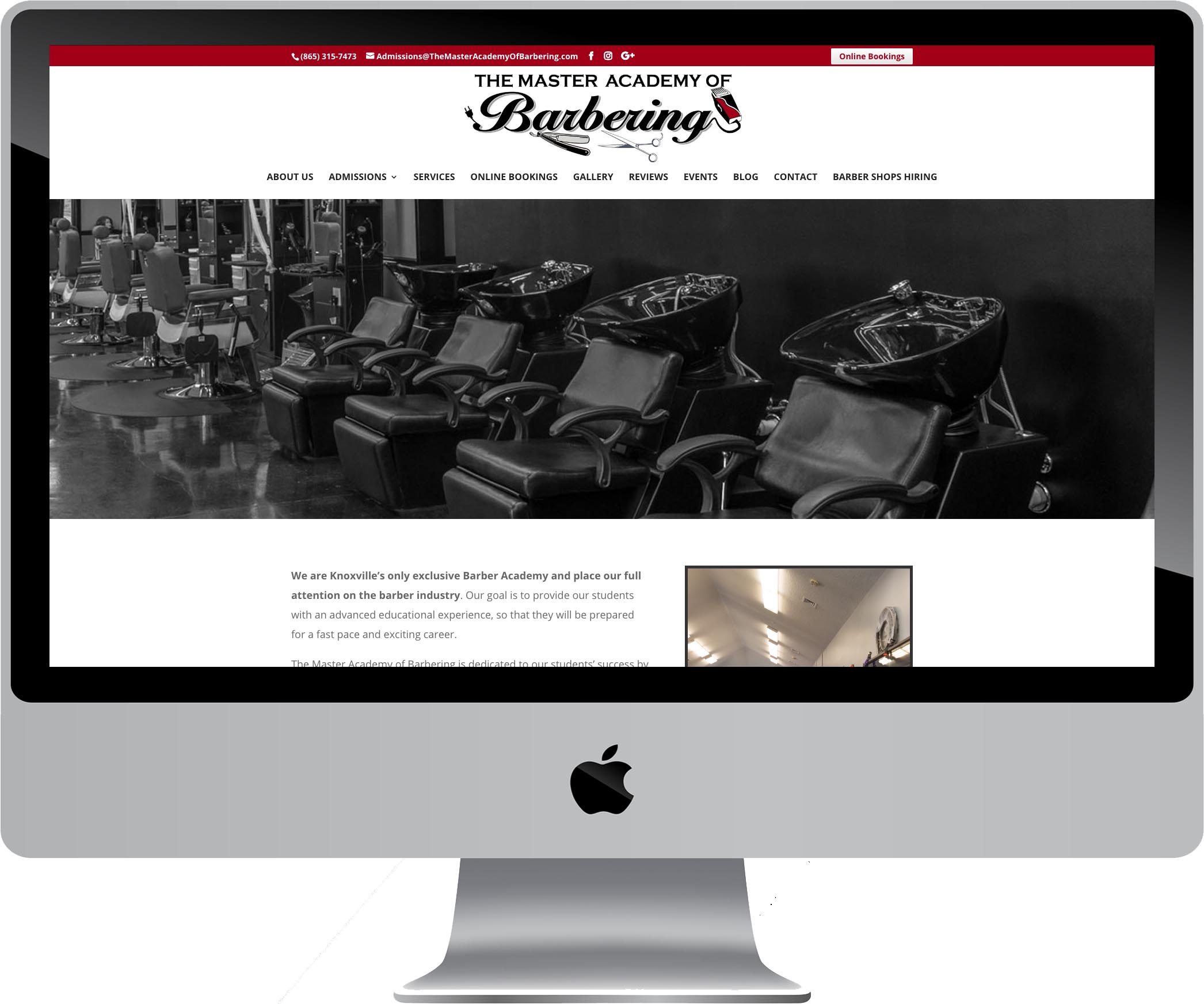 Master Academy of Barbering Website Design