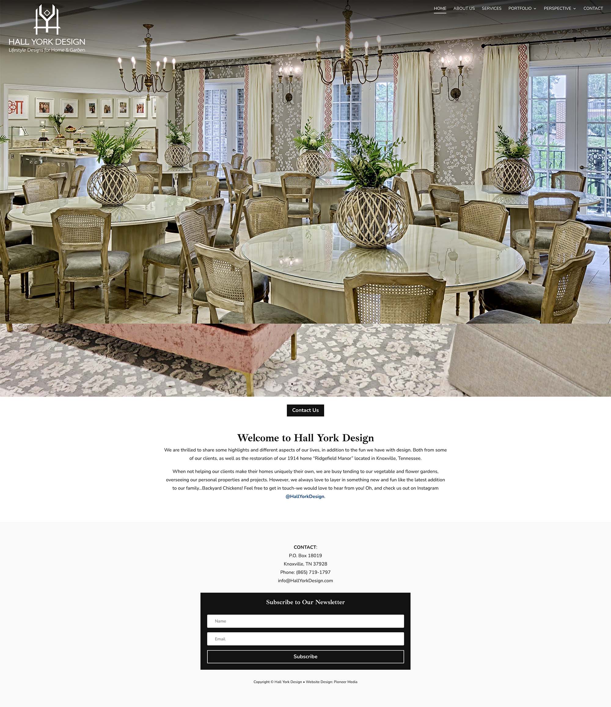 Hall York Design Website Homepage