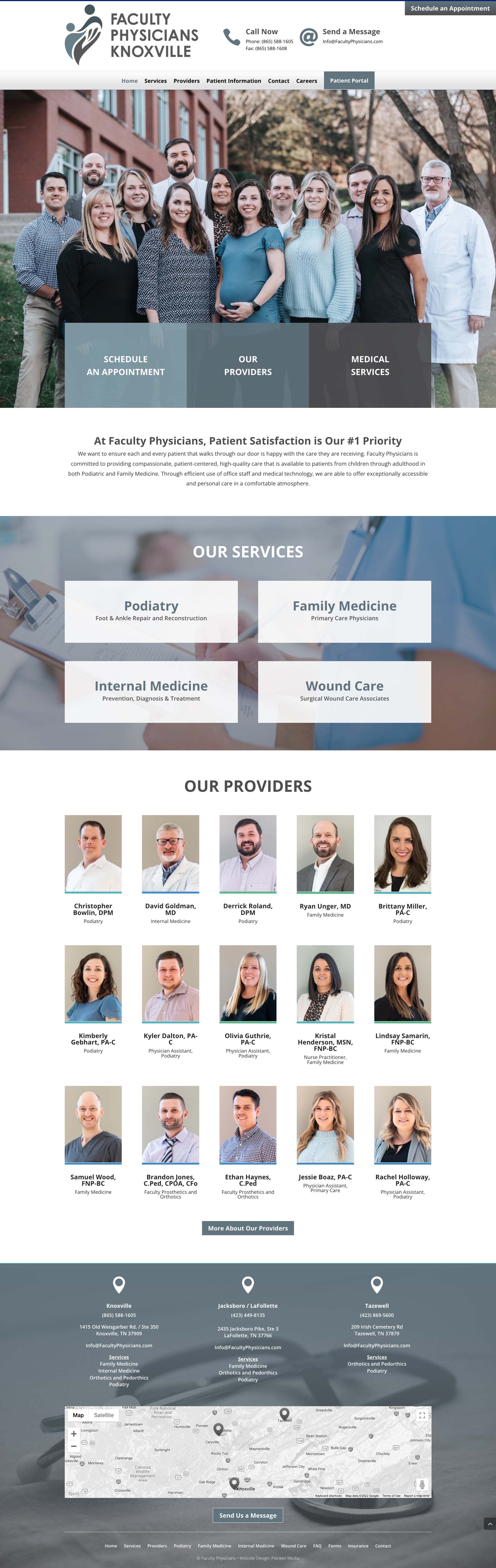 Faculty Physicians Homepage Screenshot