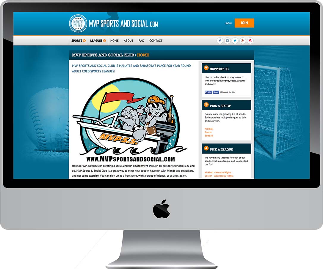 MVP Sports and Social Club Website Design